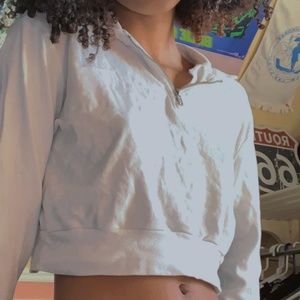 White quarter zip brandy Melville top